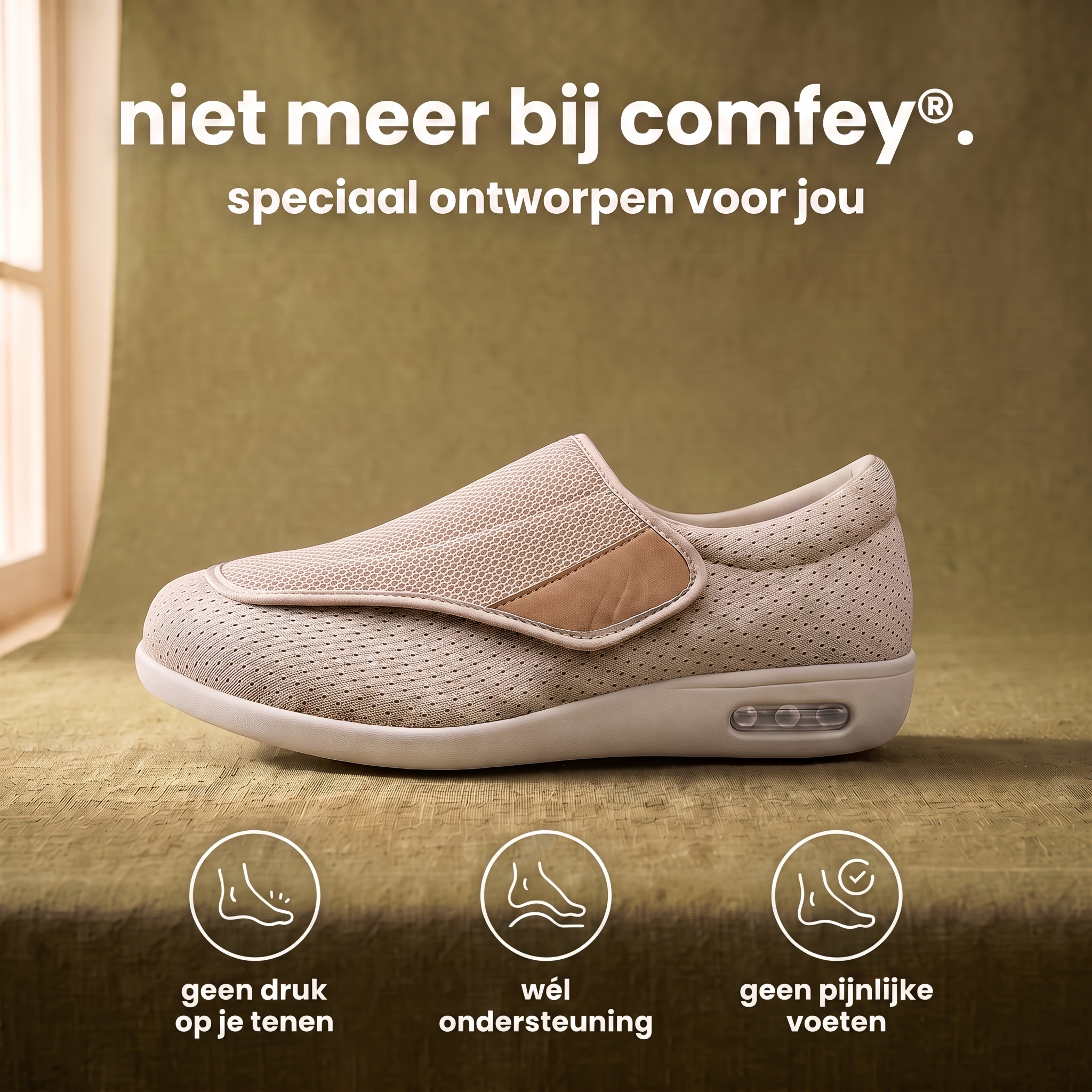 Comfey® Brede Diabetische Schoenen | Gezwollen Voeten
