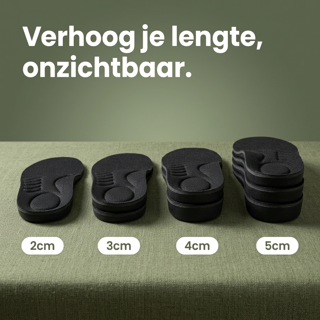 Comfey® Verhogende Inlegzolen 2-5cm - Onzichtbaar Langer