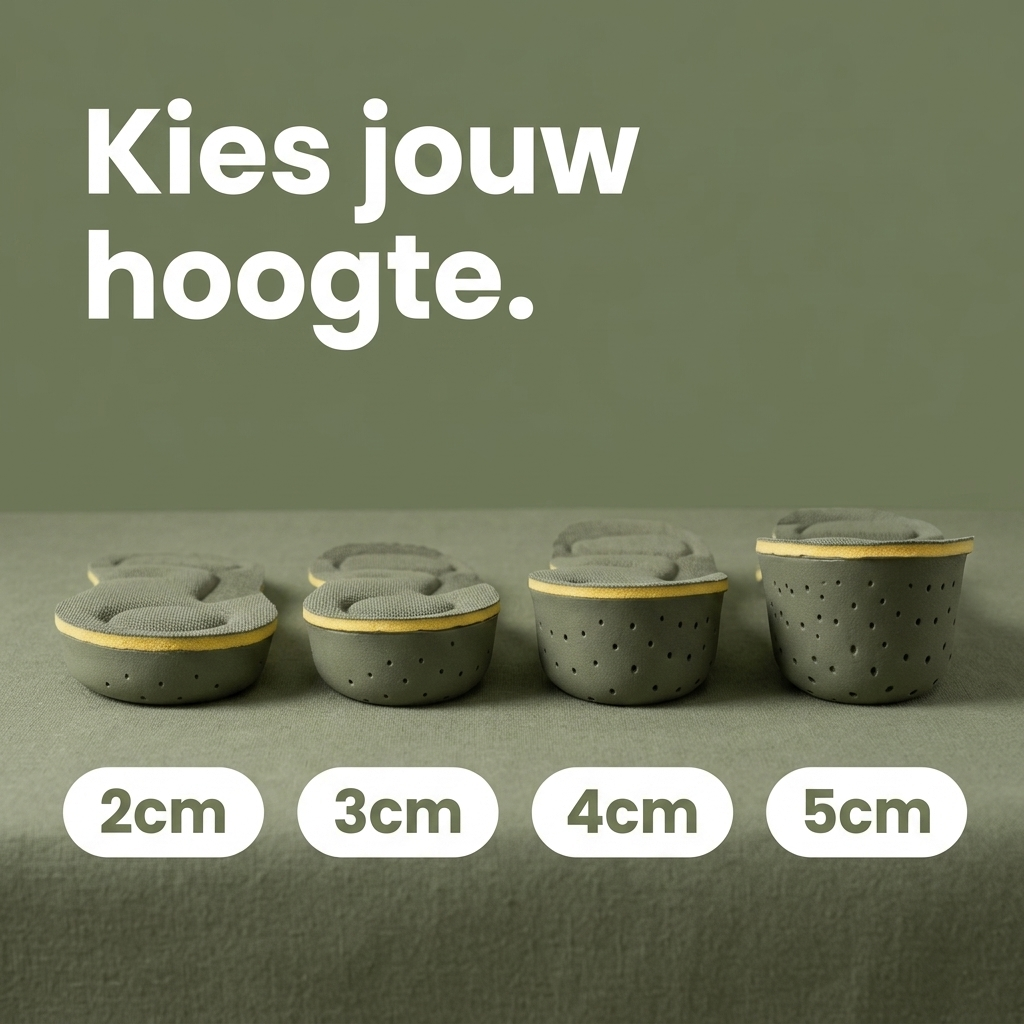 Comfey® Verhogende Inlegzolen 2-5cm - Onzichtbaar Langer